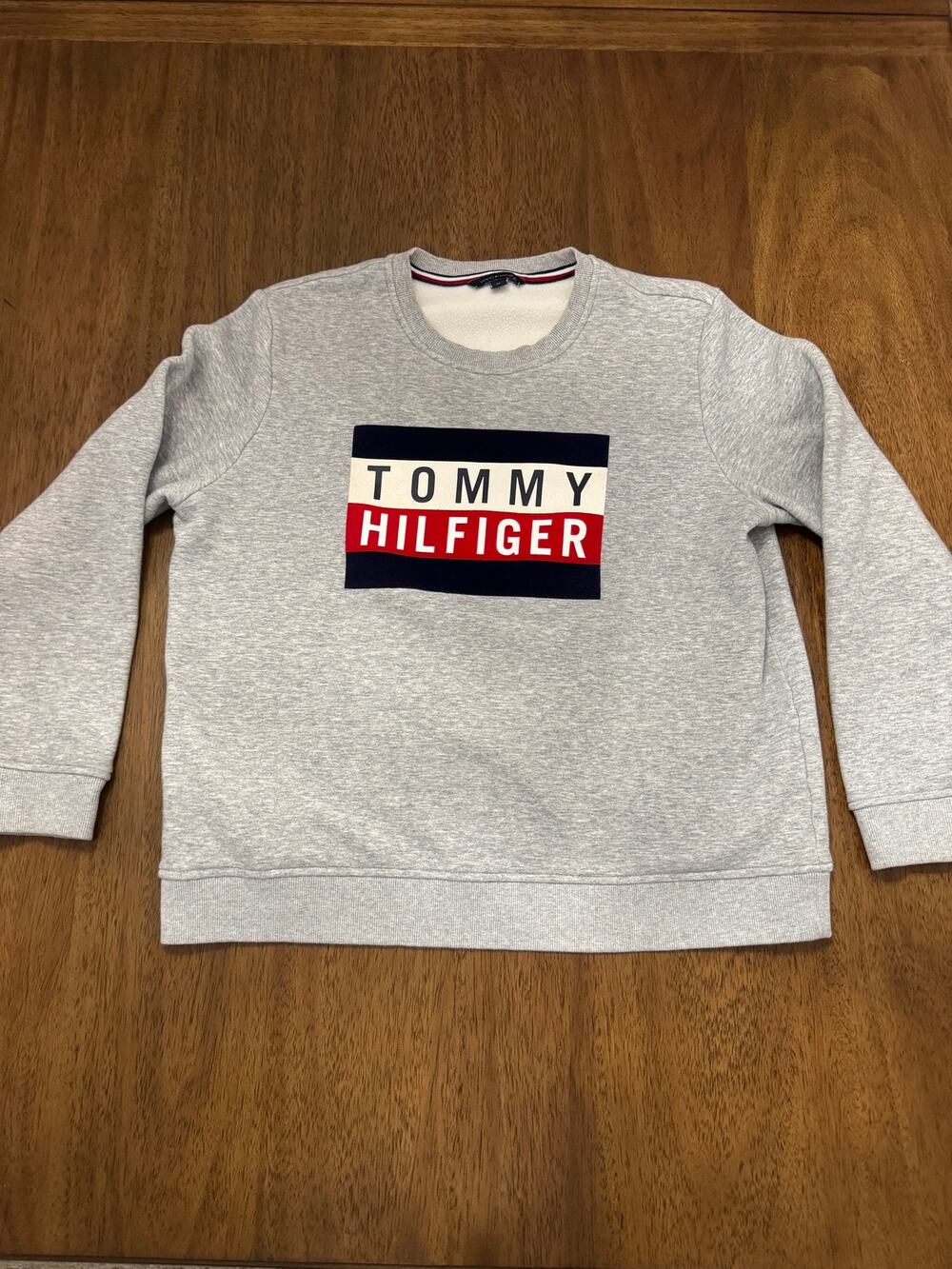 Tommy Hilfiger Gray Logo Crewneck Sweatshirt - Men's XL